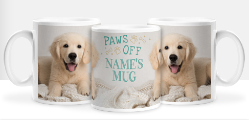 Paws off, Labrador Puppy Personalised Mug