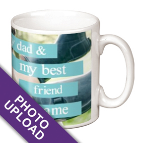 Personalised Mug - Photo Upload Blue Banner Quote