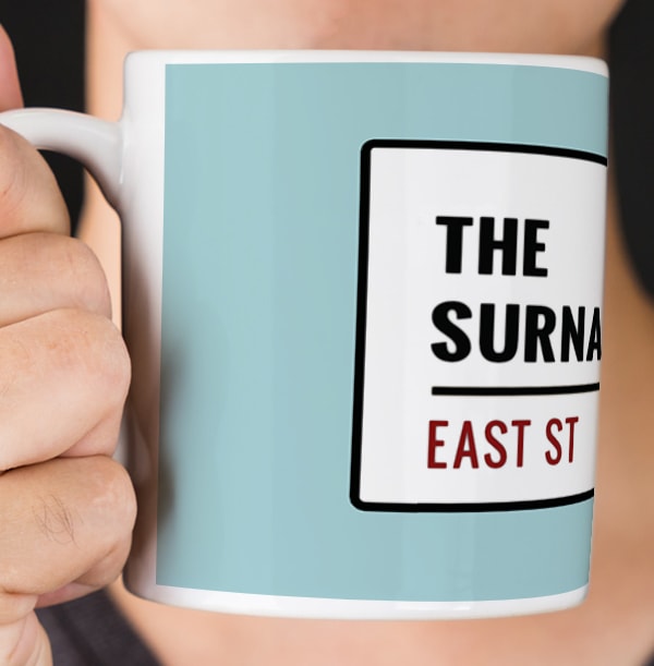 Duck Egg Street Sign Personalised Mug