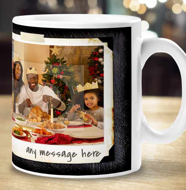 Christmas 2 Photo Chalk Personalised Mug