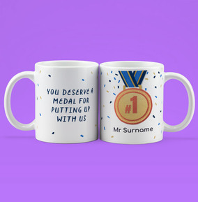 Personalised Teacher Deserves A Medal Mug