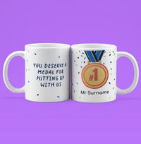 Tap to view Personalised Teacher Deserves A Medal Mug