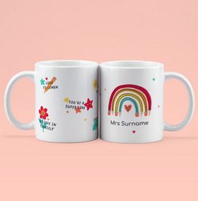 Photo of Personalised Teacher Mug Rainbow Design