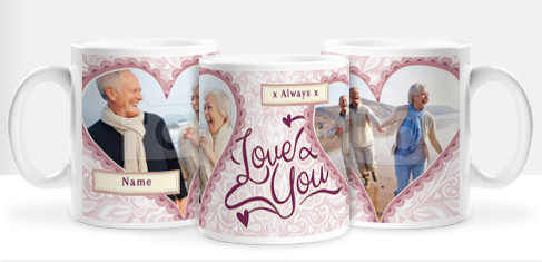 Lace Heart Multi Photo Mug