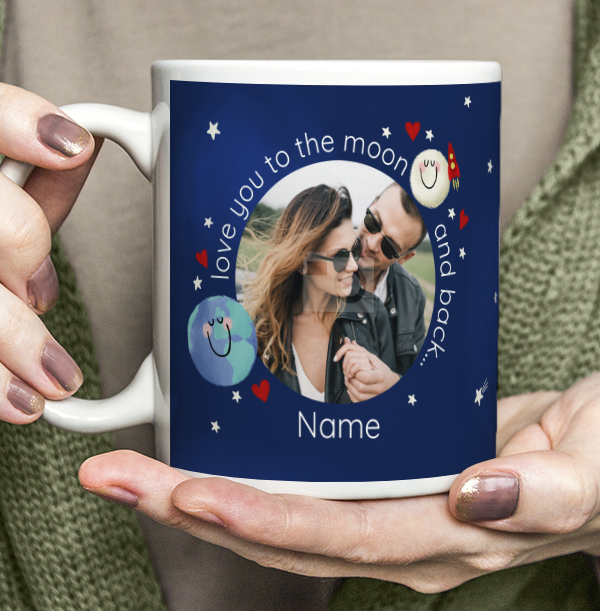 Moon and Back Photo Mug