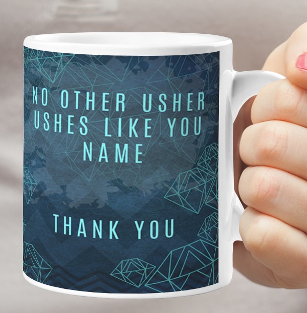 Usher Suit Up Thank You Personalised Mug