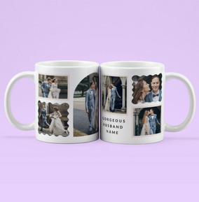 Gorgeous Husband Six Photo Wedding Personalised Mug