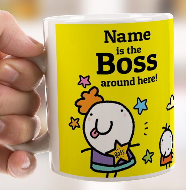 The Boss Around Here Personalised Mug