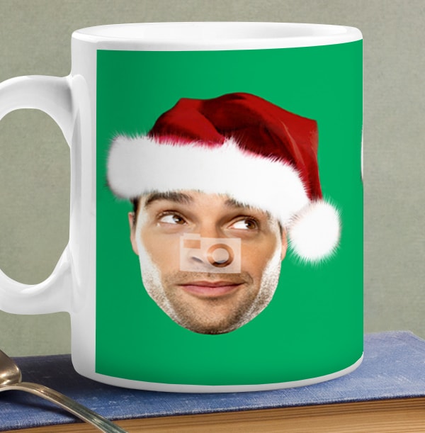 Santa Hat Photo Upload Mug