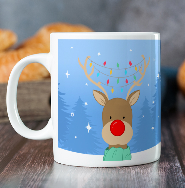 Reindeer Christmas Personalised Mug