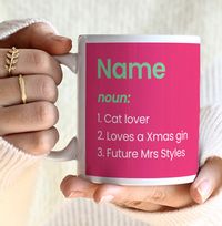 Personalised Name Definition Photo Mug - Pink