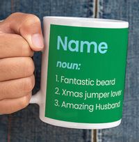Tap to view Personalised Name Definition Photo Mug - Green