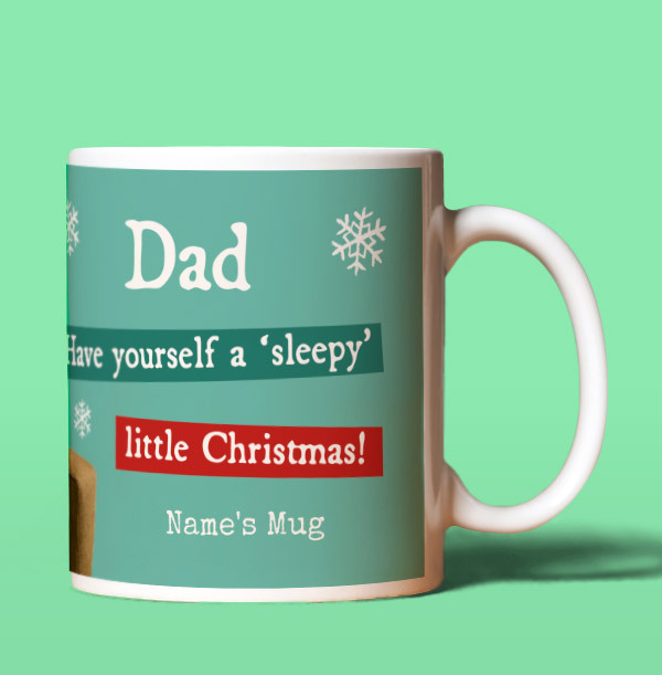 Personalised Sleepy Dad Christmas Mug