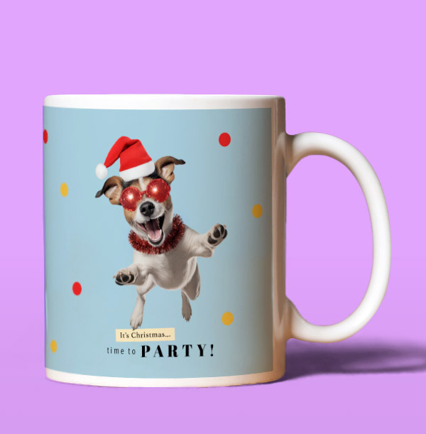Time to Party! Christmas Dog Mug