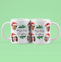 Tap to view Holly Jolly Christmas Multi Photo Upload Mug
