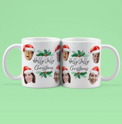 Tap to view Holly Jolly Christmas Multi Photo Upload Mug
