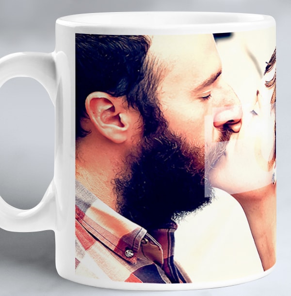 Personalised Photo Mug With Black Banner