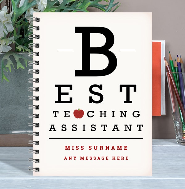 Best Teaching Assistant Personalised Notebook, Any Message