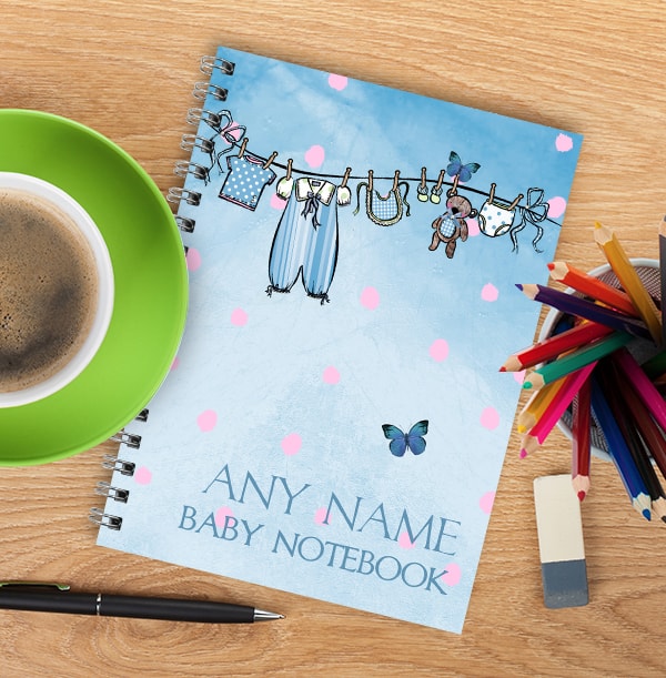 Washing Line Baby Boy Notebook