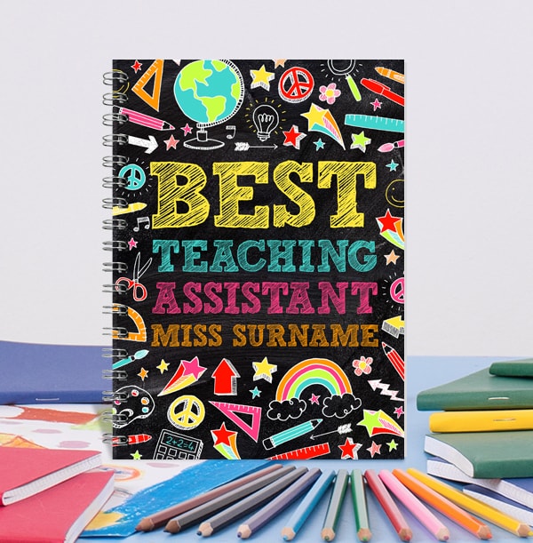 Best Teaching Assistant Personalised Notebook, Chalkboard