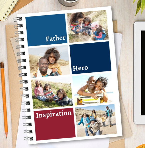 Father, Hero, Inspiration Photo Collage Notebook