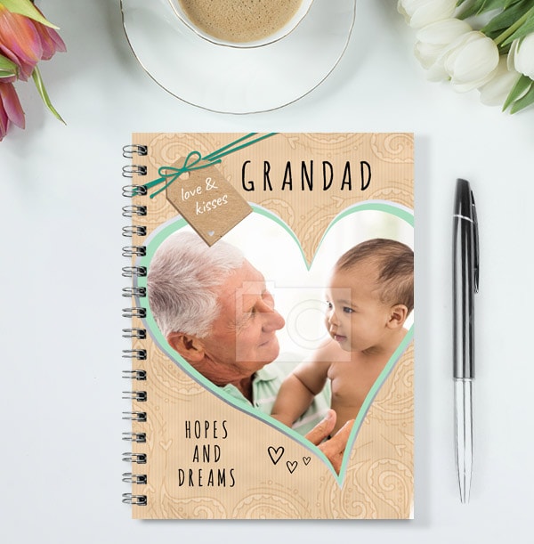 Personalised Grandad Notebook, From Baby