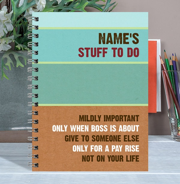 Personalised Sarcastic To Do List Notebook