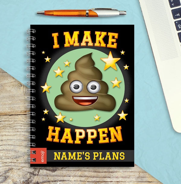 Emoji Personalised Notebook - I Make Poo Happen