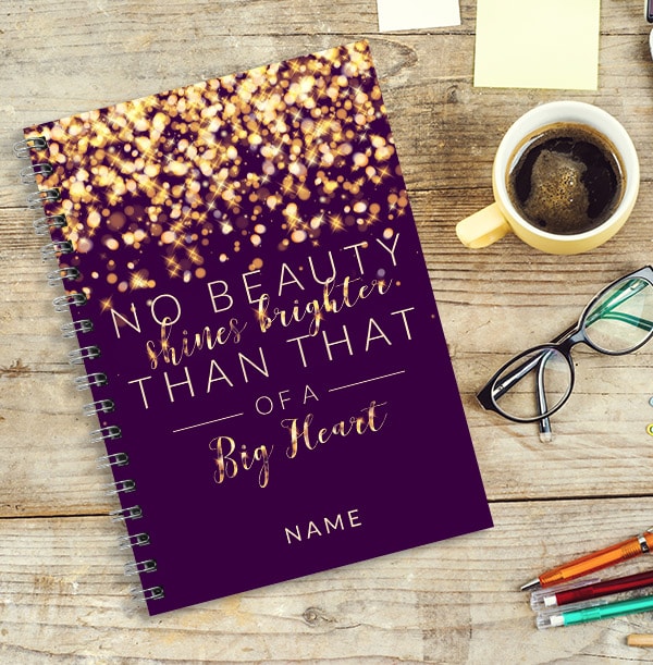 Personalised Quote Notebook, A Big Heart