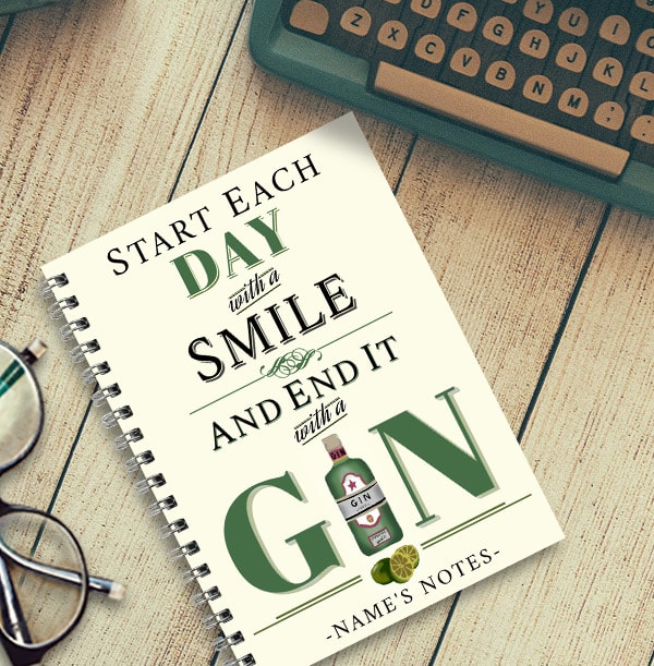 Personalised Gin Notebook, End Each Day