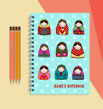Hey Doll Face Russian Dolls Notebook