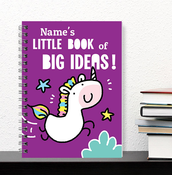 Big Ideas Personalised Cartoon Notebook, Purple