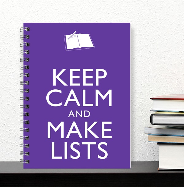 Keep Calm Make Lists Notebook