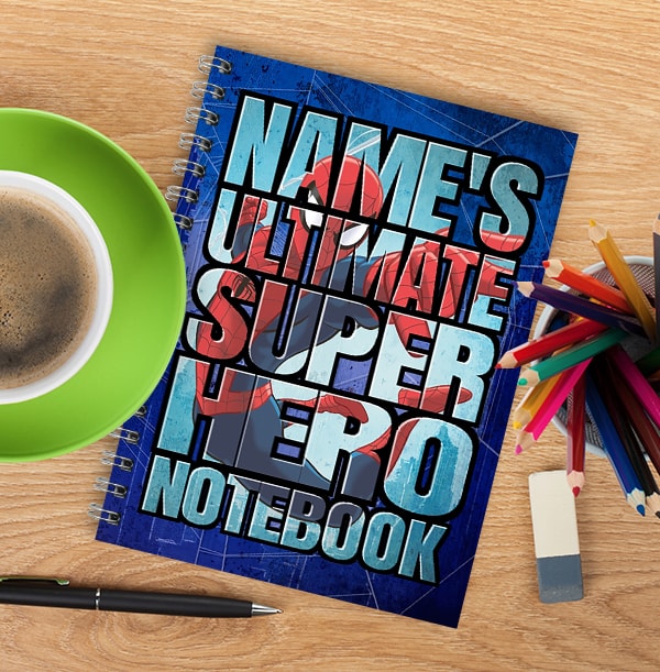 Personalised Spiderman Notebook - Ultimate Super Hero