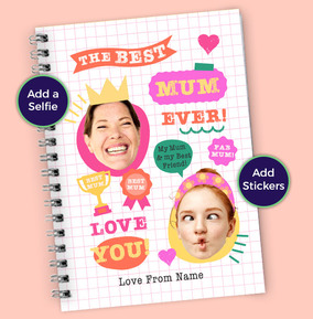 Best Mum Ever Funky Faces Photo Notebook