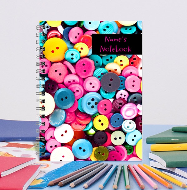 Prints Buttons Notebook