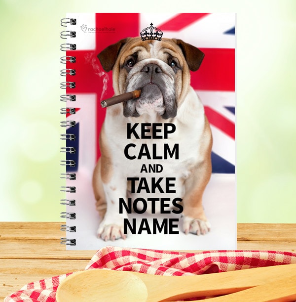 Bulldog Keep Calm & Take Notes personalised notebook