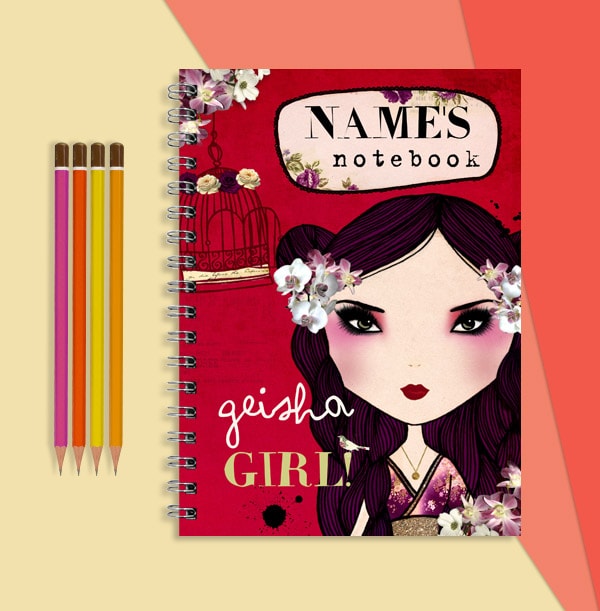 Sequins 'n' Roses Geisha Notebook