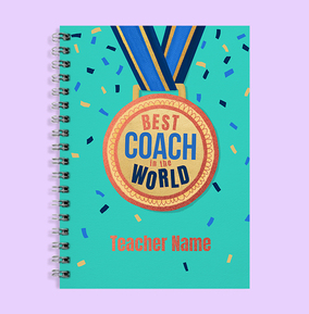 Best Coach Medal Personalised Notebook