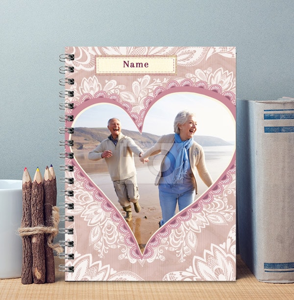 Romantic Personalised Photo Love Heart Notebook