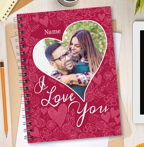 I Love You Photo Heart Notebook