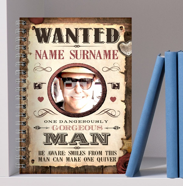 Wanted Valentine's Man Notebook