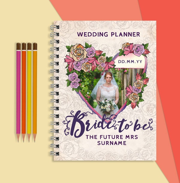 Bride to Be Personalised Wedding Planner, Floral