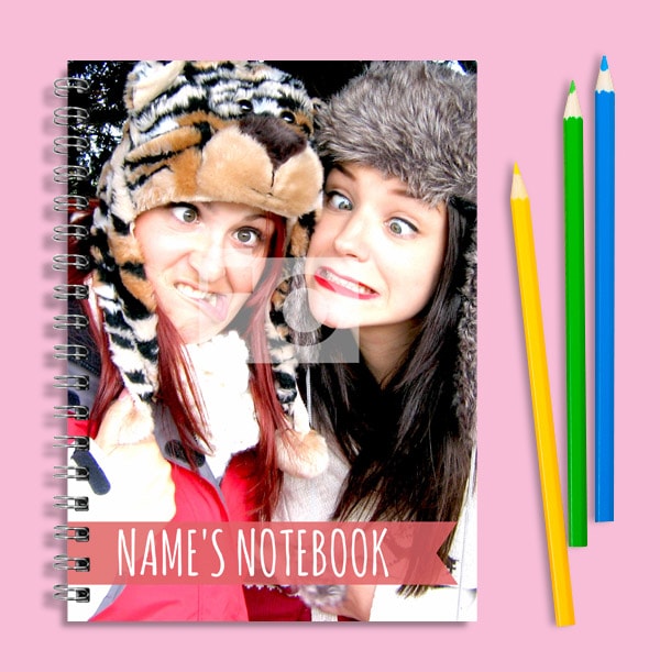 Full Photo & Red Text Banner Notebook