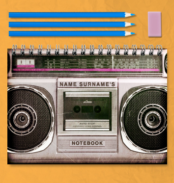 Rewind Ghetto Blaster Pink Notebook