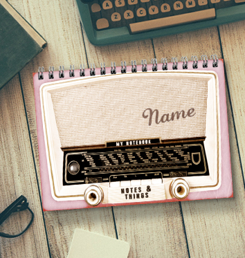 Rewind Retro Radio Her Notebook
