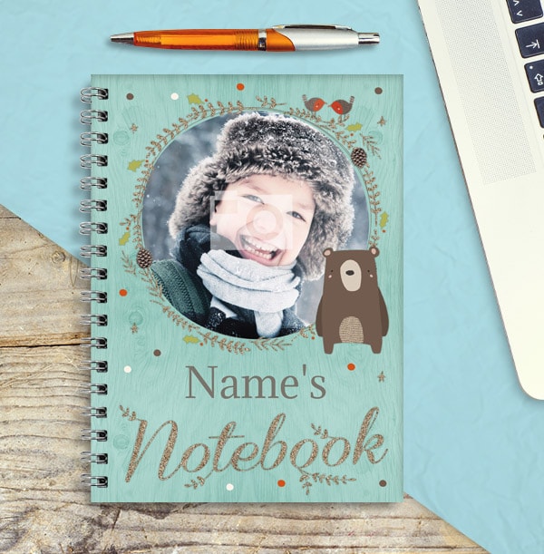 Photo Christmas Notebook for Boys, Bear