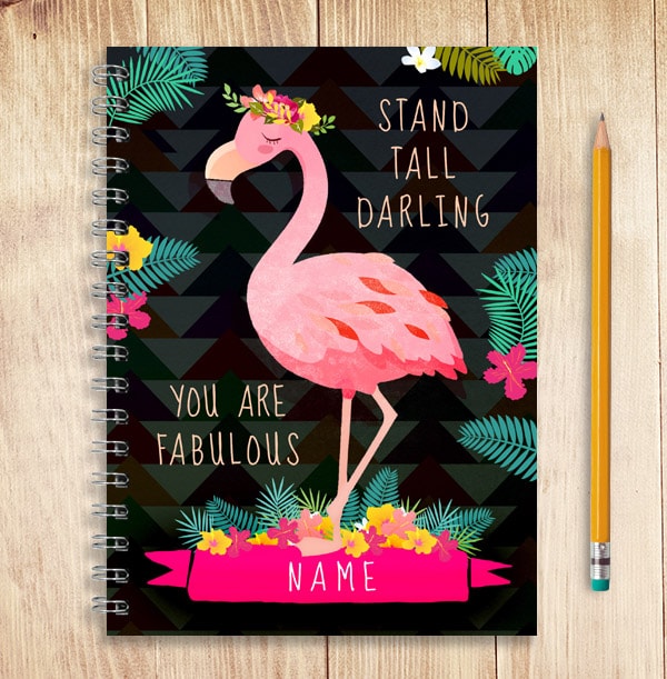 Fabulous Flamingo Personalised Notebook