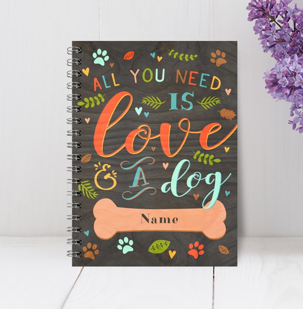 Love and Dogs Personalised Notebook