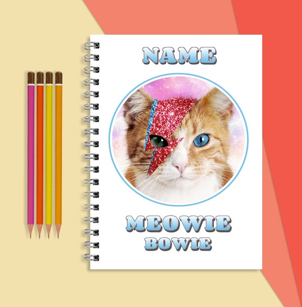 Meowie Bowie Personalised Notebook